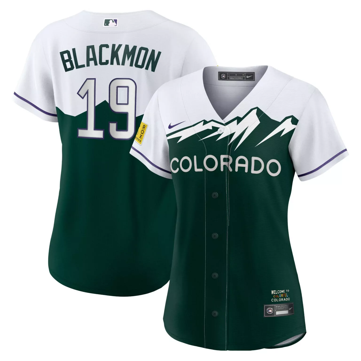 Charlie Blackmon 19 Jersey Green City Connect Colorado Rockies Men Alternate Split Design
