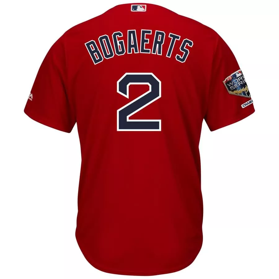 Xander Bogaerts 2 Boston Red Sox Jersey 2018 World Series Champions Men Navy Blue