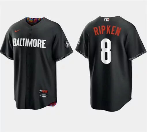 Cal Ripken 8 Baltimore Orioles Jersey Black City Connect Men Inverted Custom Design