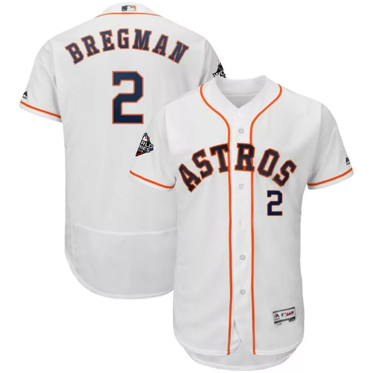 Alex Bregman 2 Astros Jersey White World Series Men Orange Navy