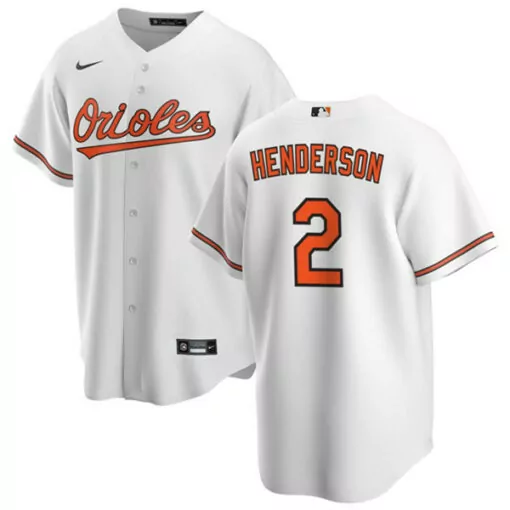 Gunnar Henderson 2 Orioles Jersey White Standard Orange Cool Base Stitched
