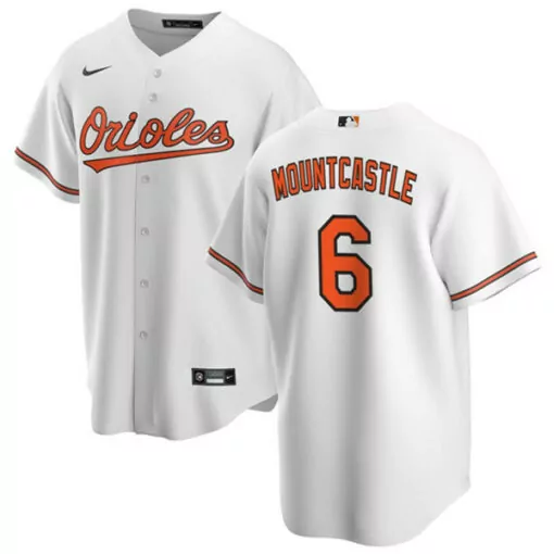 Ryan Mountcastle 6 Orioles Jersey White Men Orange Cool Base Stitched