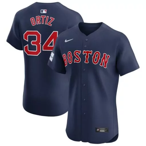 Ortiz 34 Boston Red Sox Jersey Navy Men Alternate Elite