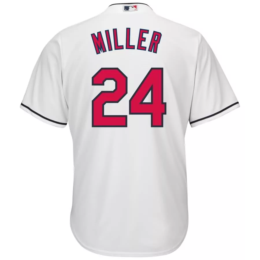 Andrew Miller 24 Atlanta Braves Jersey White Men Red Navy Home Official Cool Base