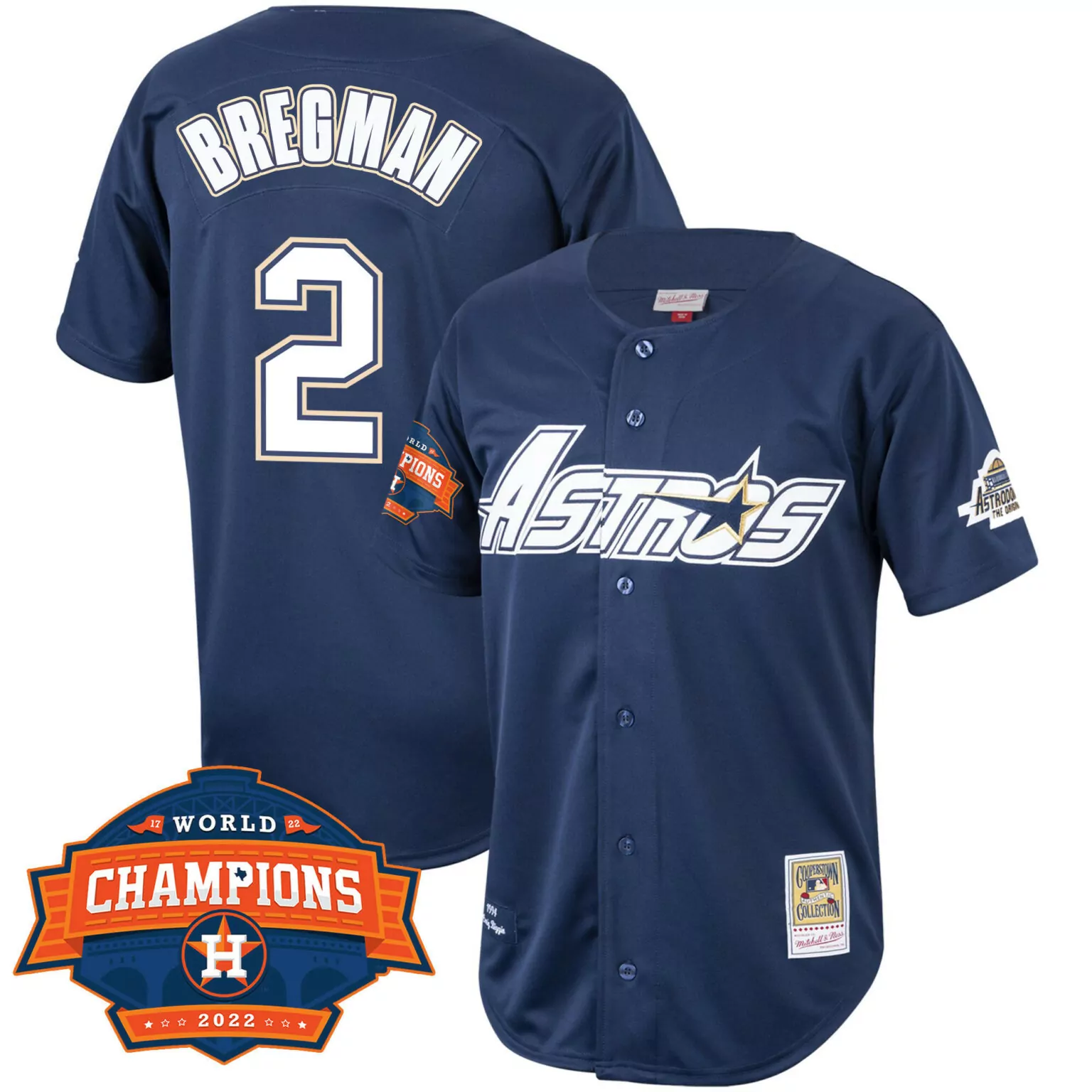Alex Bregman 2 Astros Jersey Navy World Series Champions 2022 17 22 Cooperstown Collection