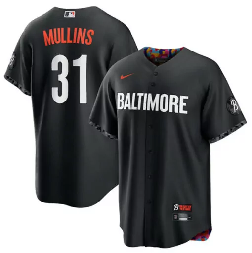 Cedric Mullins 31 Baltimore Jersey Black City Connect Men White Orange Cool Base