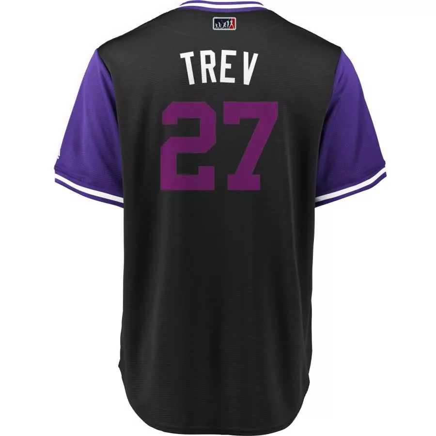 Trevor Story 27 Jersey Black Arizona Diamondbacks Men Split Design Purple White Cool