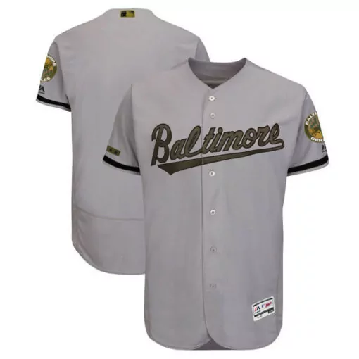 Custom Baltimore Orioles Jersey Gray Cooperstown Collection Men Black Olive Green