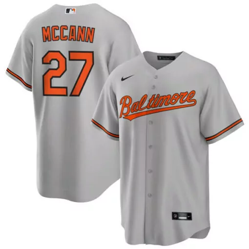 James Mccann 27 Baltimore Orioles Jersey Gray Men Alternate Orange Black Cool Base