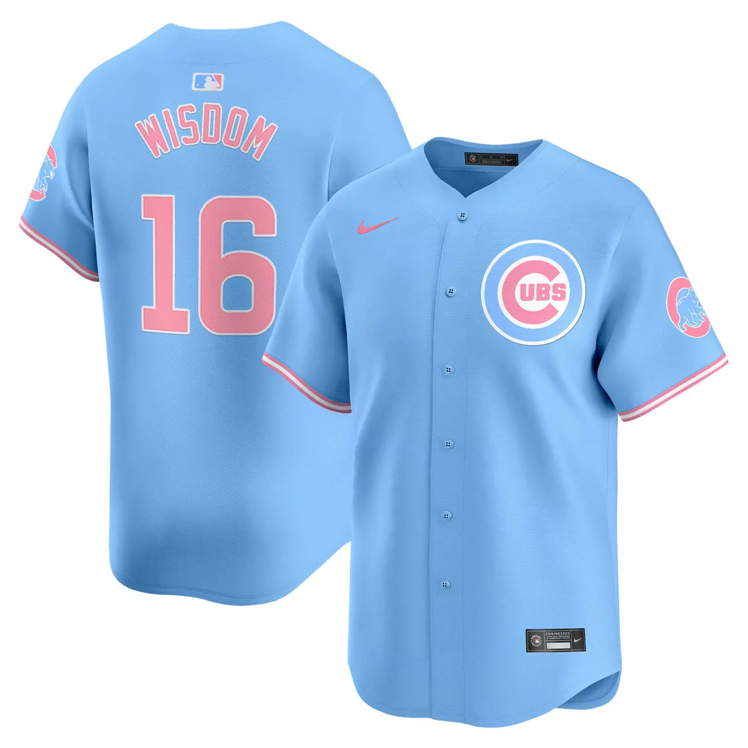 Patrick Wisdom 16 Cubs Jersey Light Blue City Connect Men Pink Unisex All Stitched