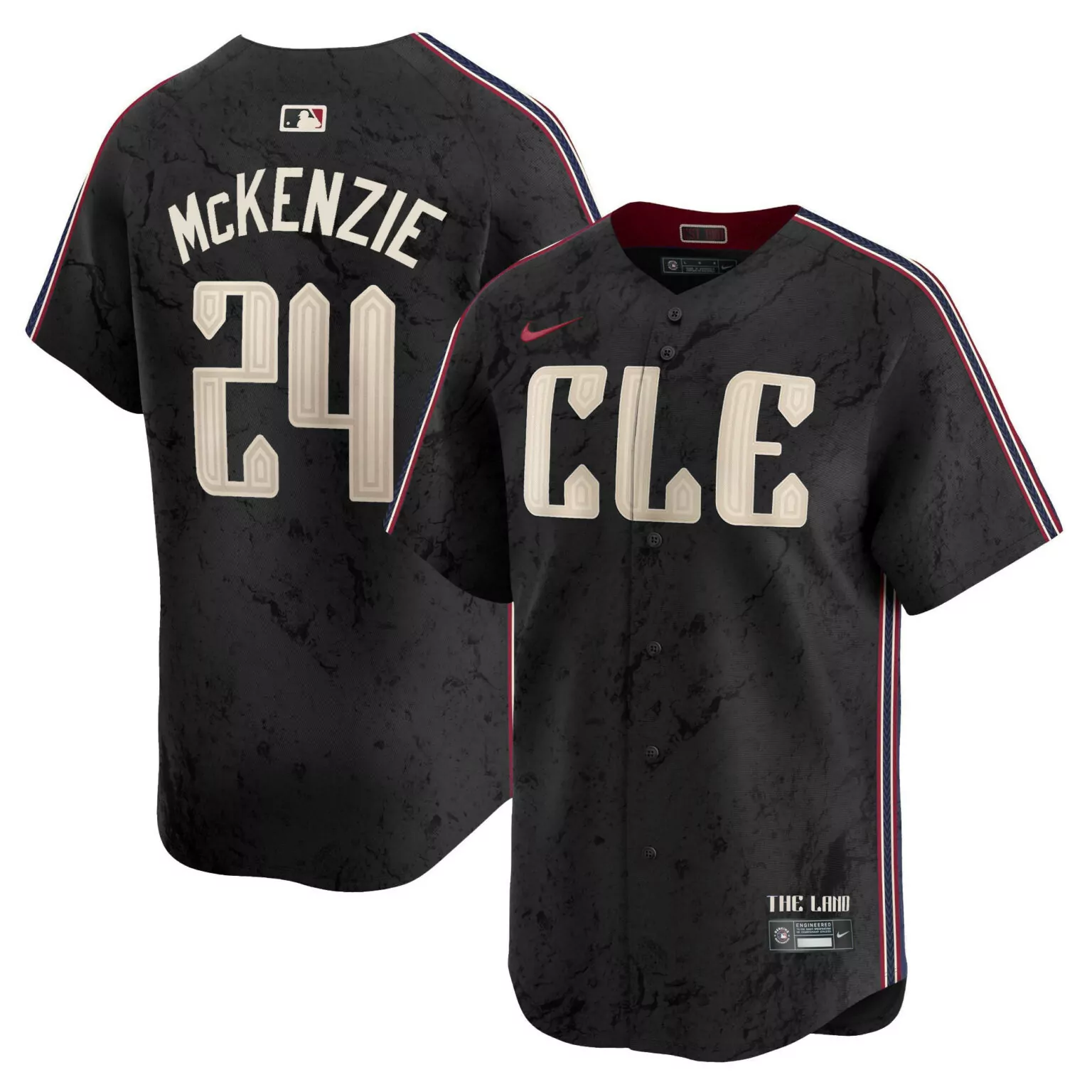 Triston Mckenzie 24 Jersey Black City Connect Cleveland Guardians Men Custom Design
