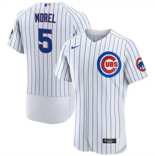 Christopher Morel 5 Cubs Jersey White Men Blue Flex Base Stitched