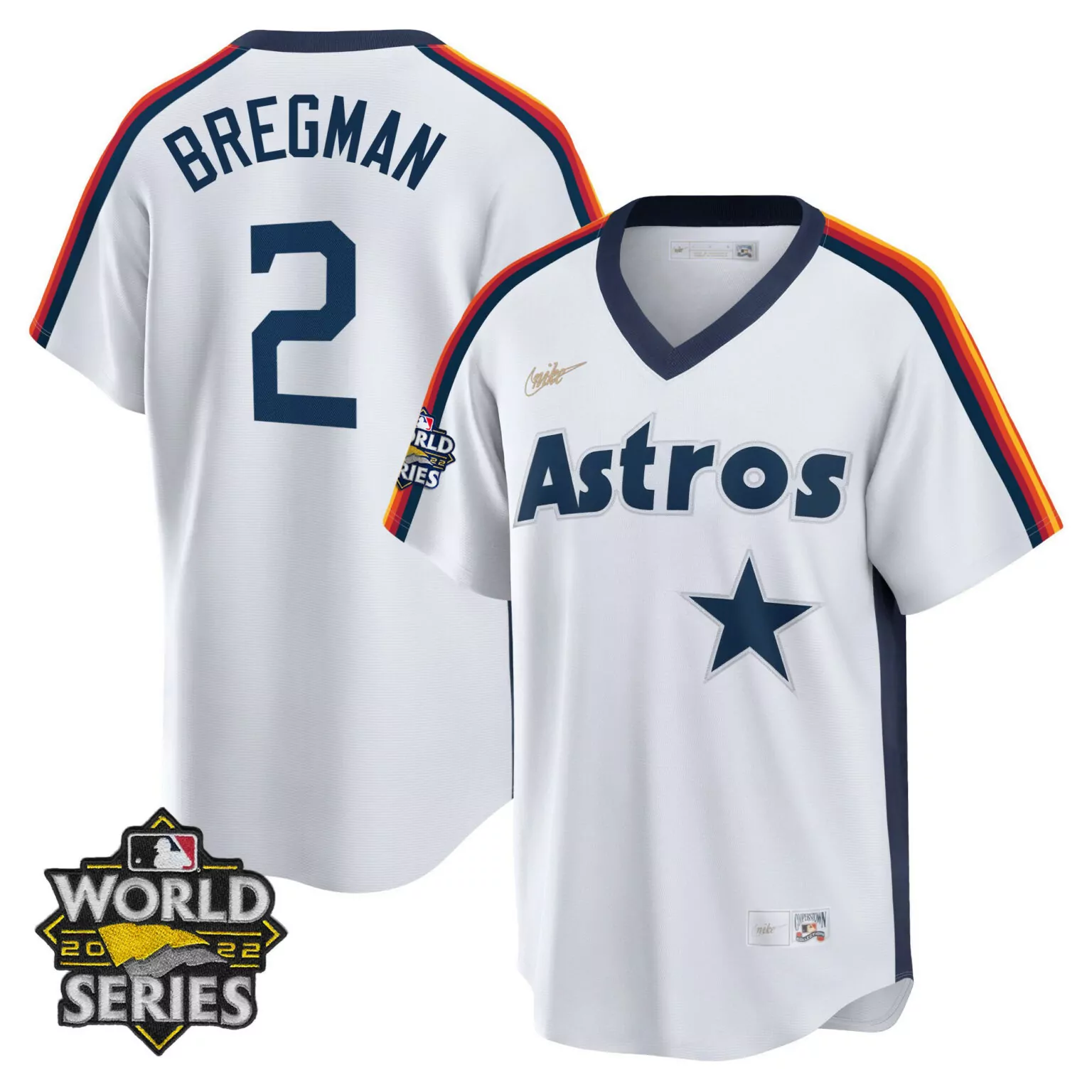 Alex Bregman 2 Astros Jersey White World Series 2022 Men Navy Orange Yellow Red Home