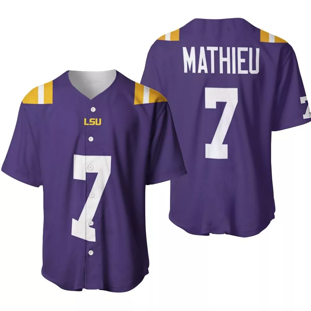 Tyrann Mathieu 7 Lsu Jersey Purple White Gold