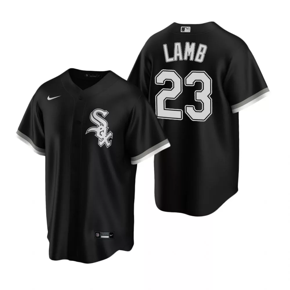 Jake Lamb 23 White Sox Jersey Black Men Gray Alternate