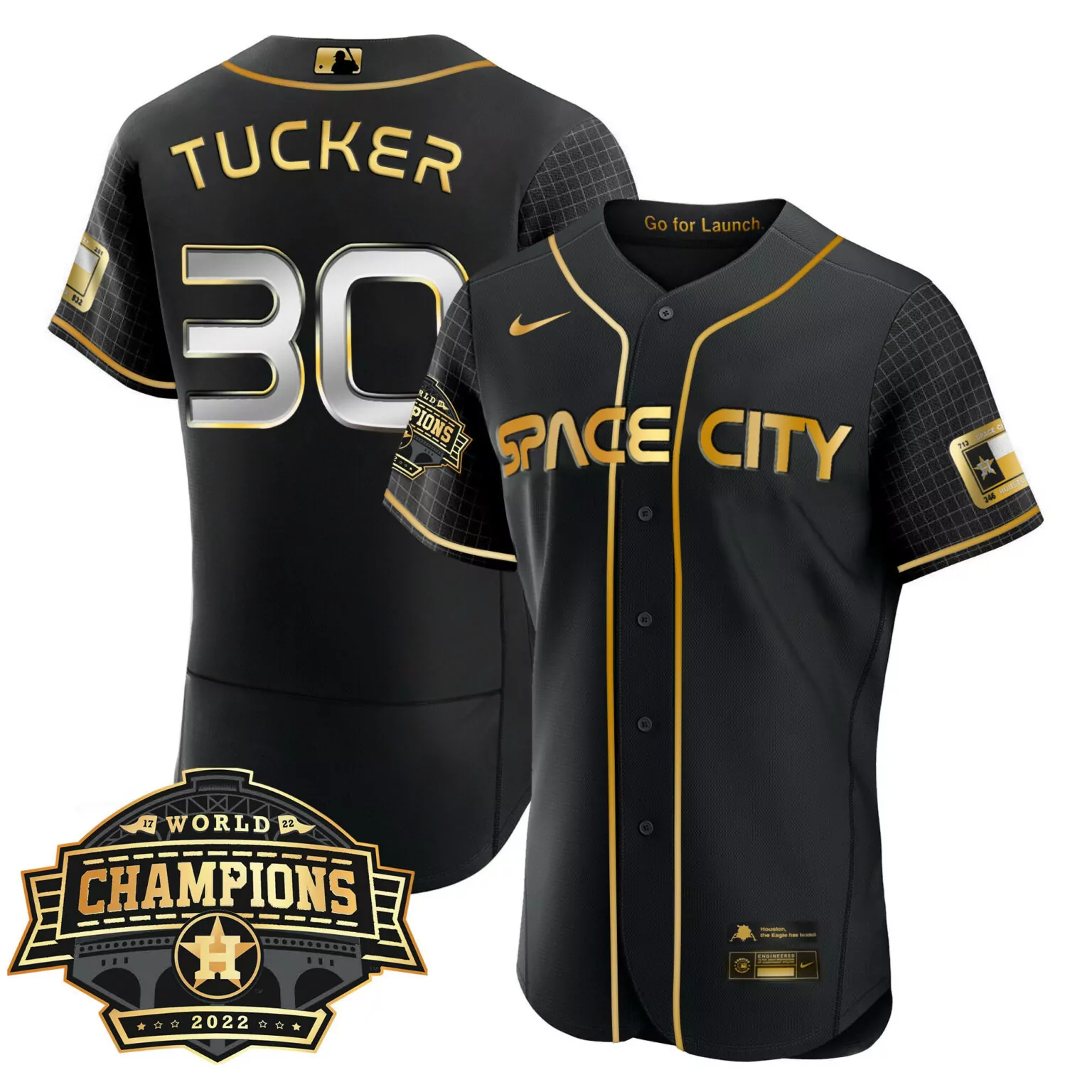 Kyle Tucker 30 Houston Astros Jersey Black World Series Champions 2022 Go Launch