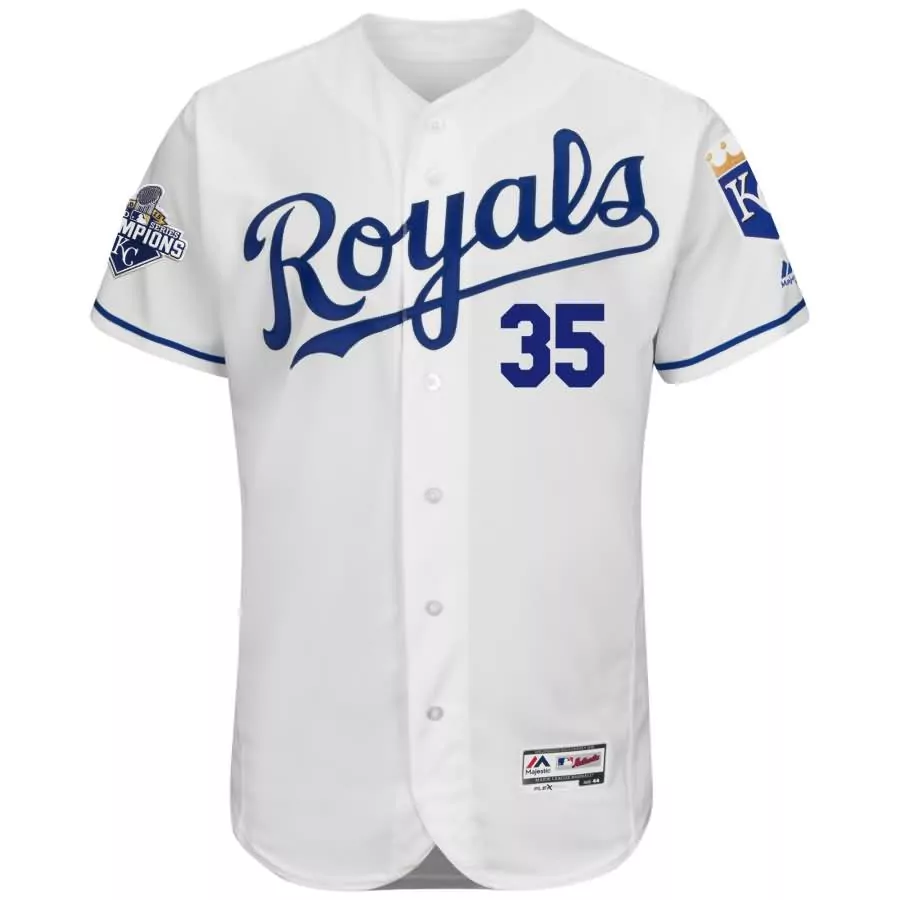 Jalen Royals 35 Jersey White World Series Kansas City Champions Men Blue Flex Base
