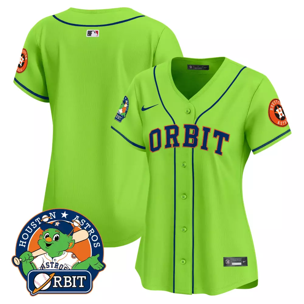 Orbit Houston Astros Jersey Lime Green Mascot Team Women Navy Blue Vapor Premier