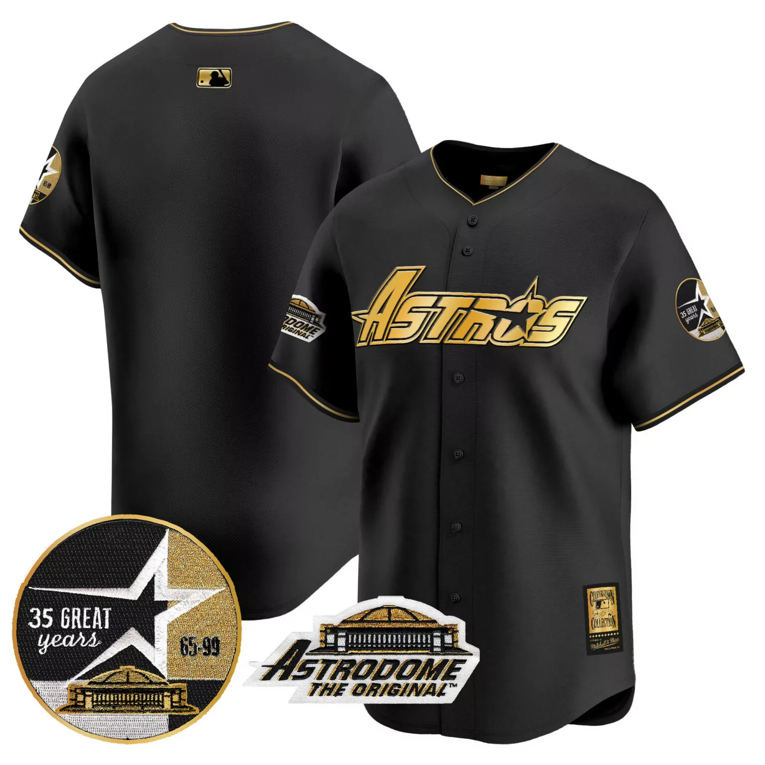 Pinstripe Astrodome Jersey Black 35th Anniversary Houston Astros Original 35 Great Years 65-99