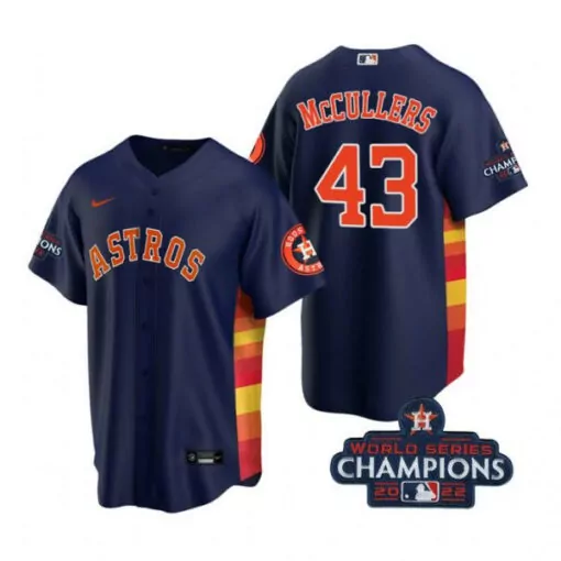Lance Mccullers 43 Astros Jersey Navy World Series Champions 2022 Men Orange Yellow