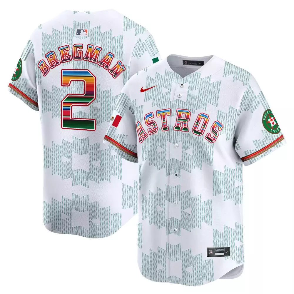 Alex Bregman 2 Astros Jersey White City Connect Men Split Custom Design Green Red
