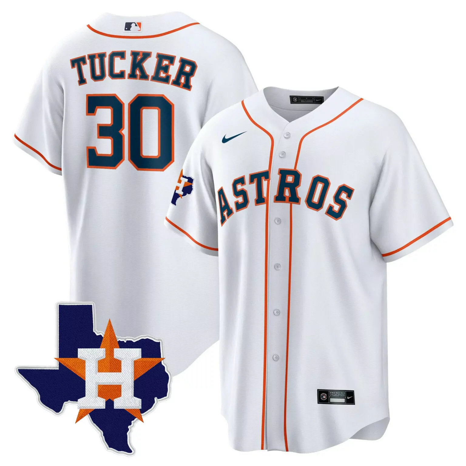 Kyle Tucker 30 Astros Jersey White Texas Star Men Orange Navy Cool Home All Stitched