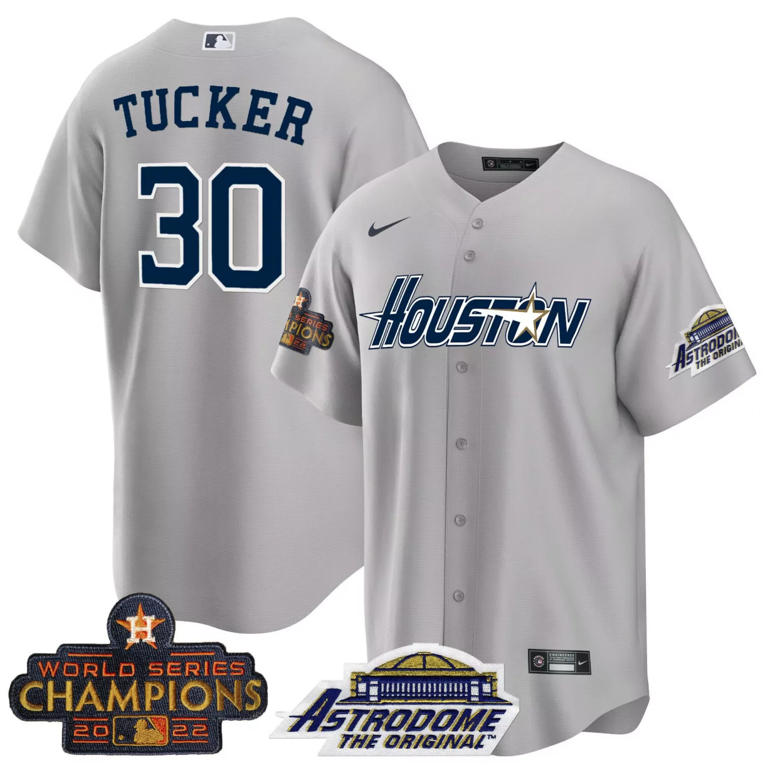 Kyle Tucker 30 Houston Astros Jersey Gray World Series Champions 2022 Astrodome Original