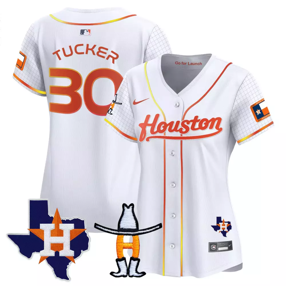 Kyle Tucker 30 Houston Astros Jersey White City Connect Texas Flag Men Alternate