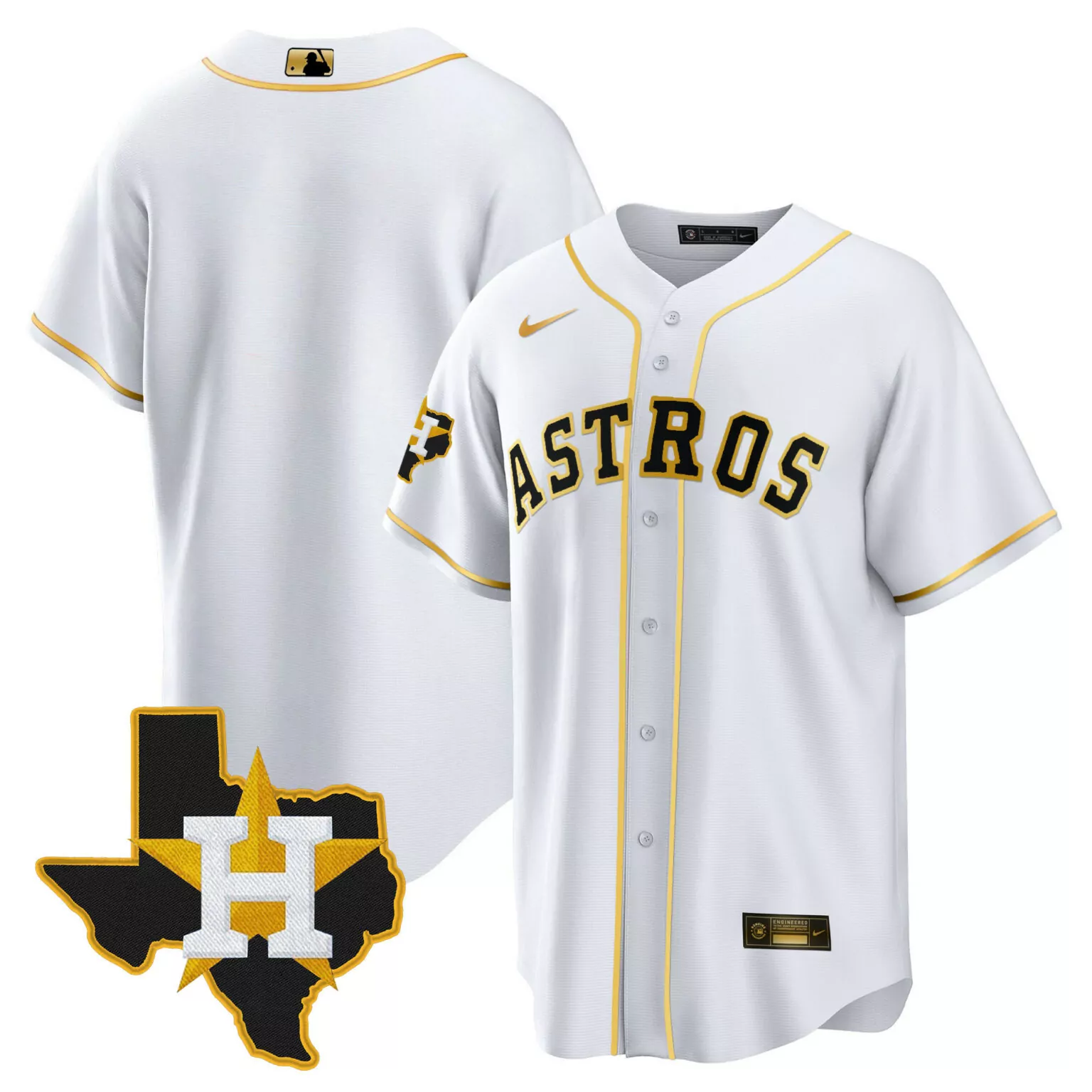 Alex Bregman 2 Houston Astros Jersey White City Connect Men Custom Design Gold Black