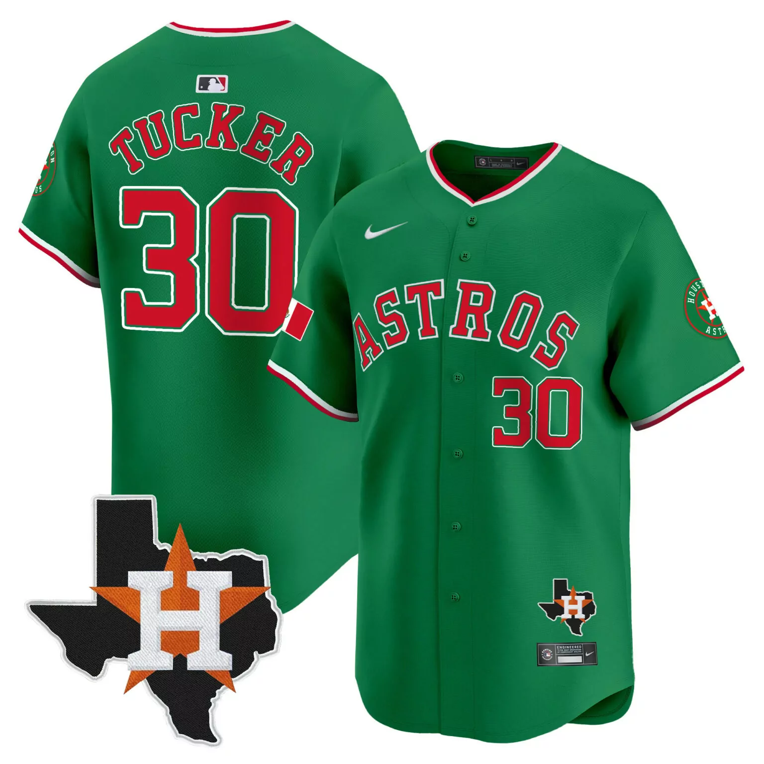Kyle Tucker 30 Astros Jersey Green City Connect Houston Star Men Red White v4 All