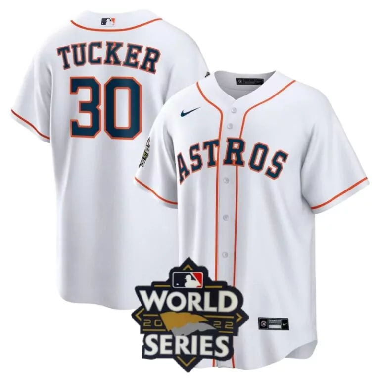 Kyle Tucker 30 Astros Jersey White 2022 World Series Men Orange Navy Home