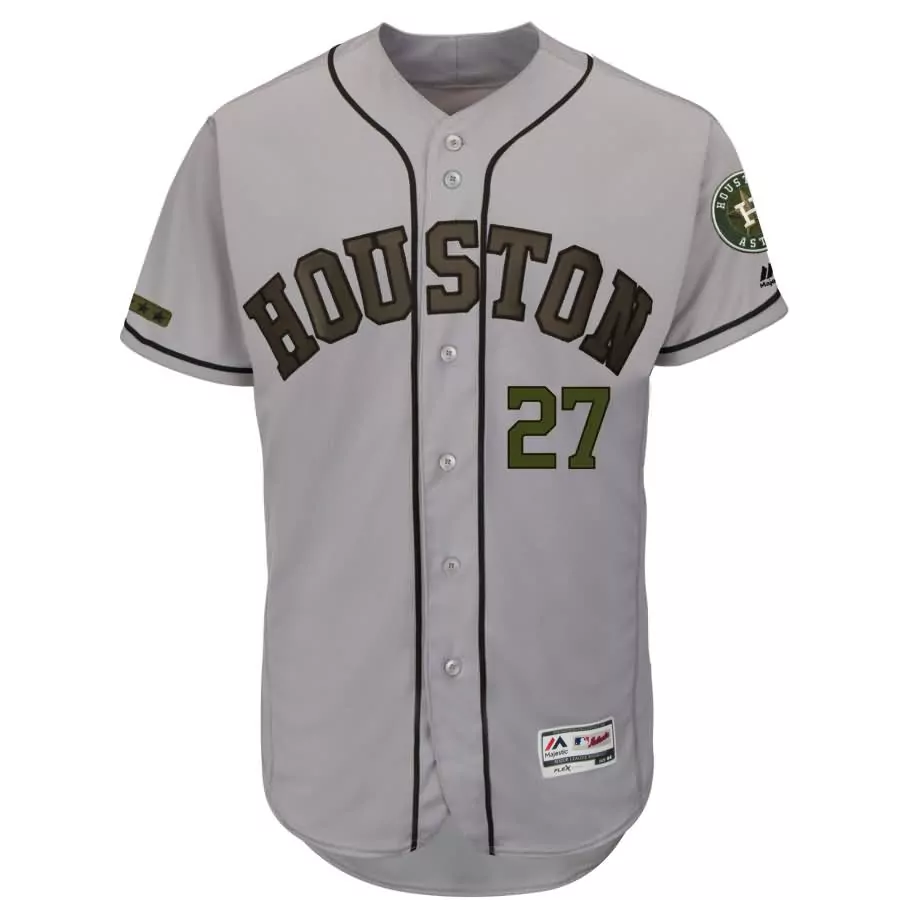 George Springer 4 Houston Astros Jersey Gray Military Appreciation Majestic Men Black