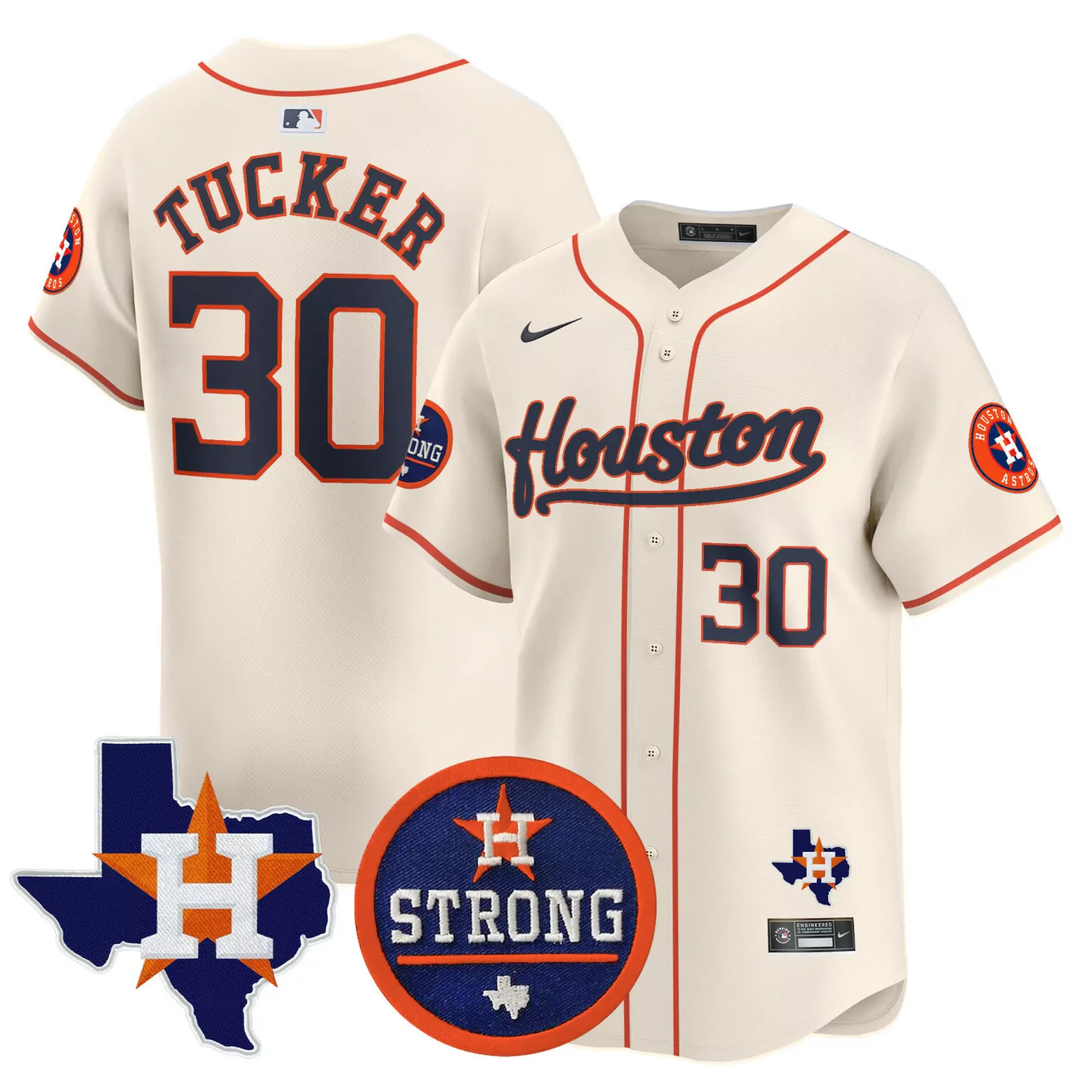 Kyle Tucker 30 Houston Astros Jersey Cream City Connect Strong Texas State Outline
