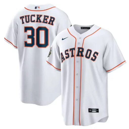 Kyle Tucker 30 Astros Jersey White Men Orange Navy Home Stitched