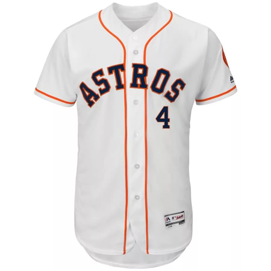 George Springer 4 Houston Astros Jersey White Men Orange Navy Home Collection Flex