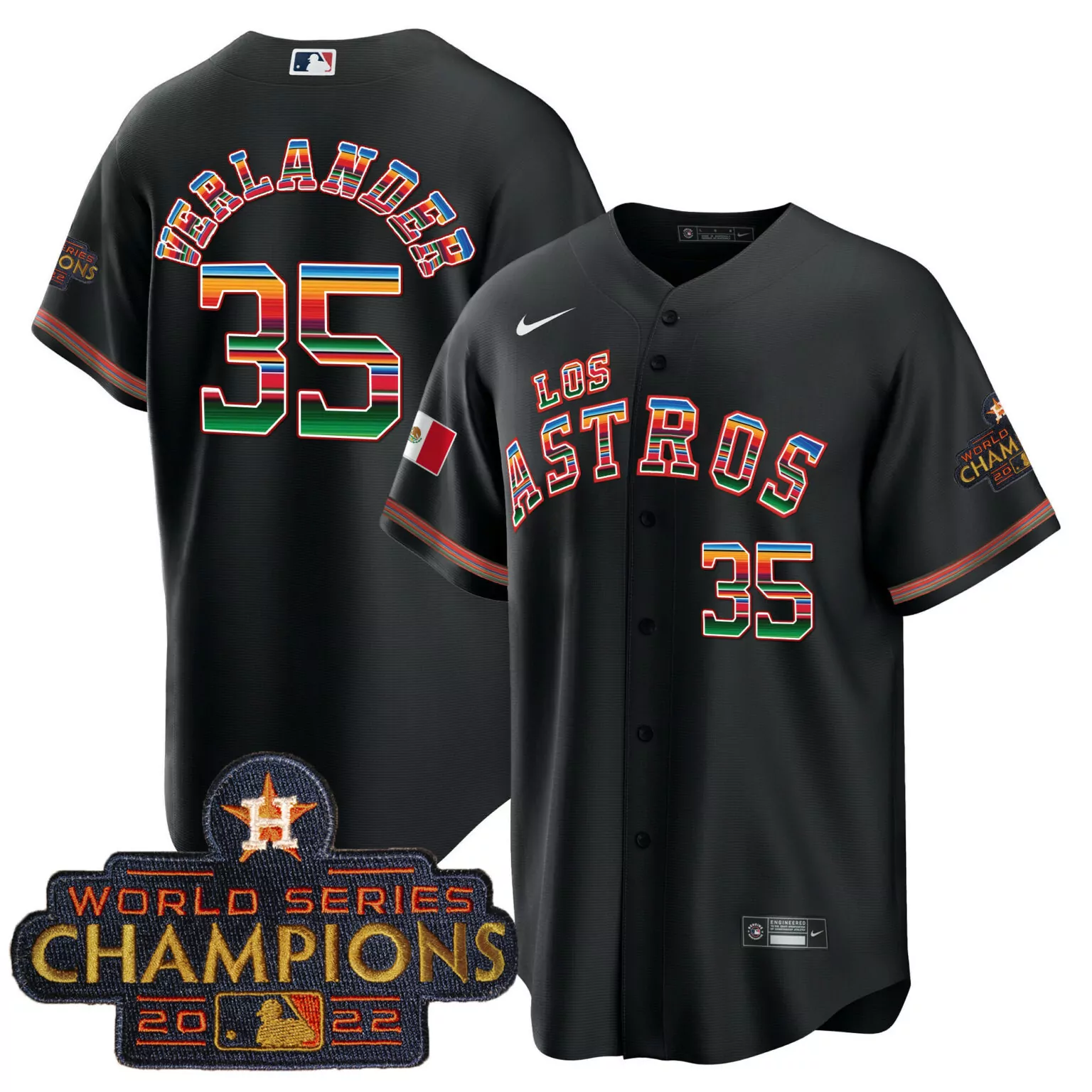 Justin Verlander 35 Jersey Black World Series 2022 Los Angeles Dodgers Champions