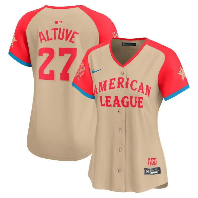 Jose Altuve 27 American League Jersey Tan All-star Game Men Red Blue All