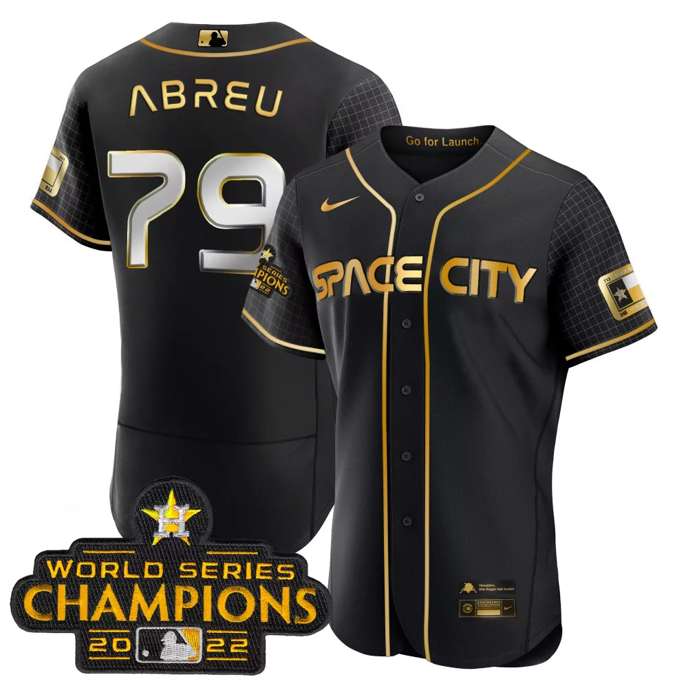 Bryan Abreu 79 Houston Astros Jersey Black Space City World Series Champions 2022 Star