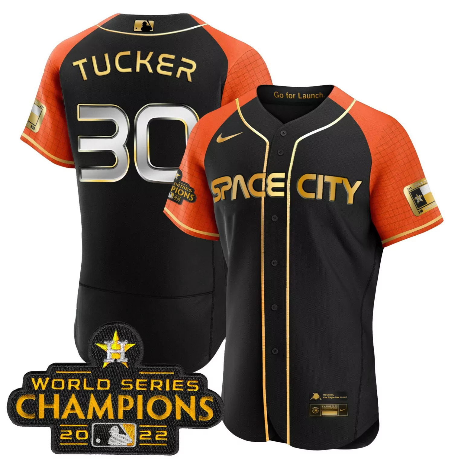 Kyle Tucker 30 Houston Astros Jersey Black Space City World Series Champions 2022