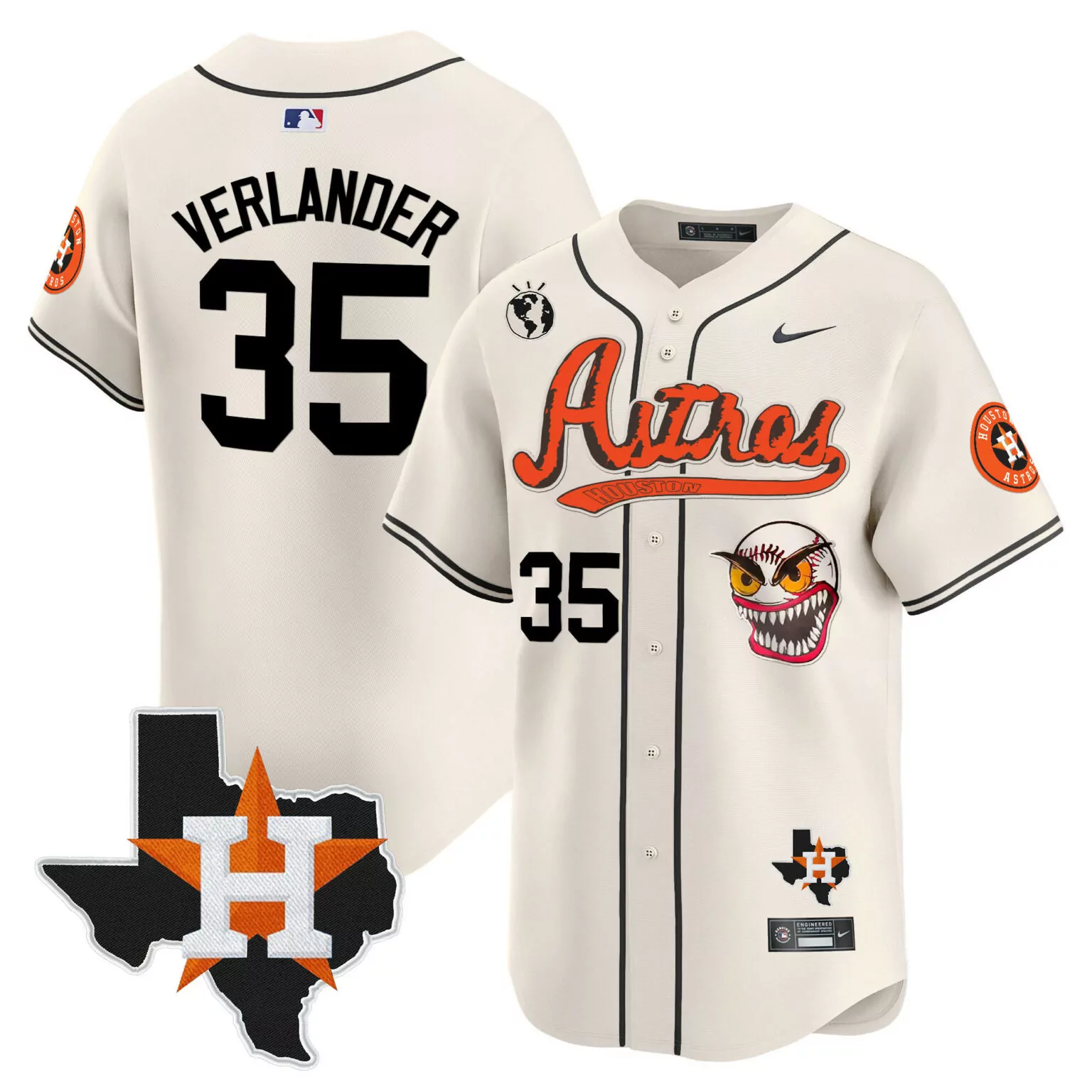 Justin Verlander 35 Astros Jersey Cream City Connect Texas Star 2023 Men Alternate