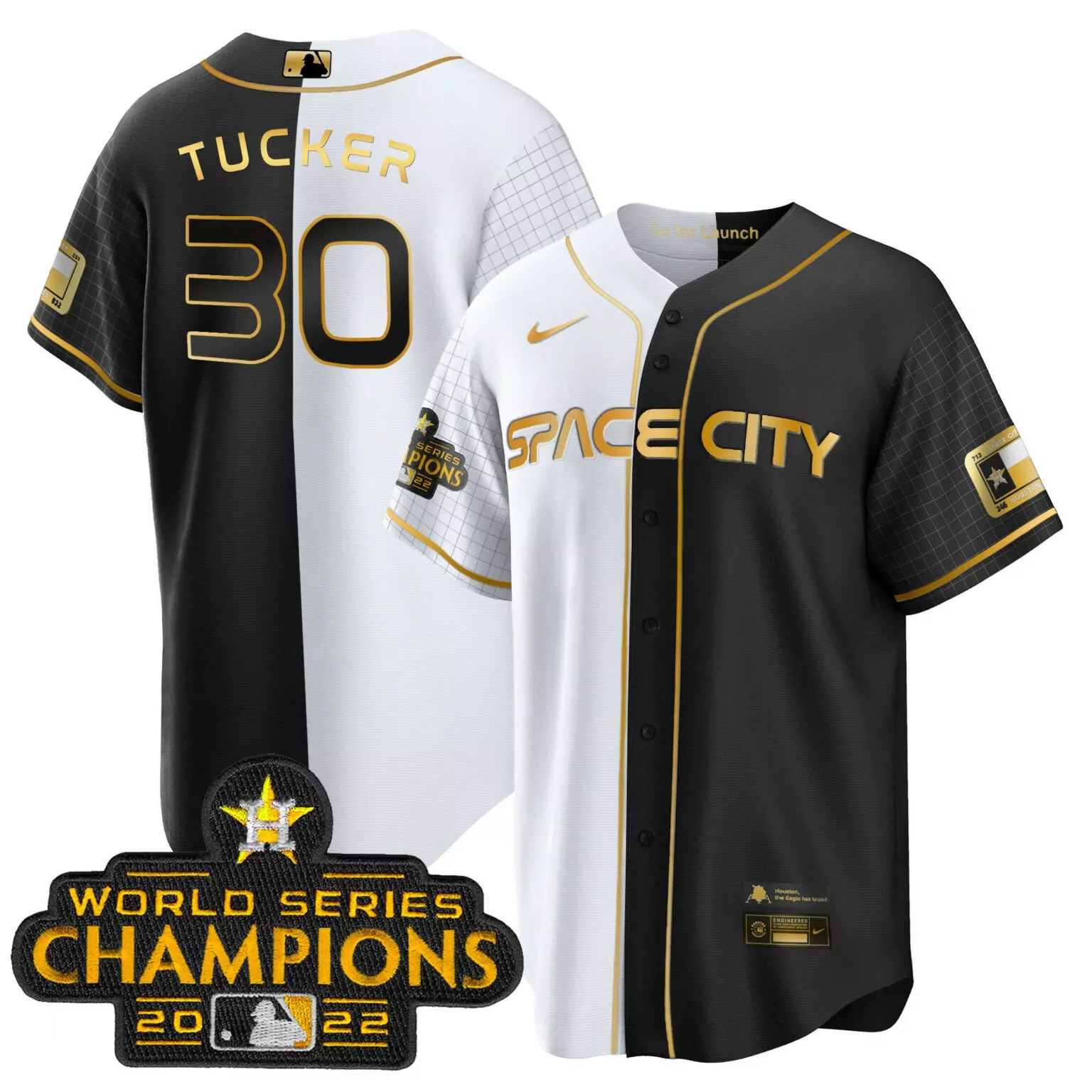 Kyle Tucker 30 Houston Astros Jersey Black Space City World Series Champions 2022