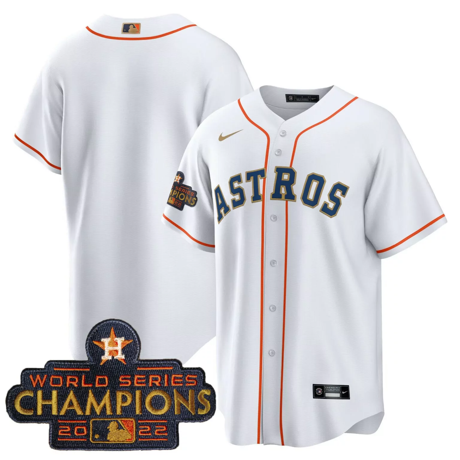Houston Astros Jersey White World Series Champions 2022 Batterman Men Orange Navy Blue
