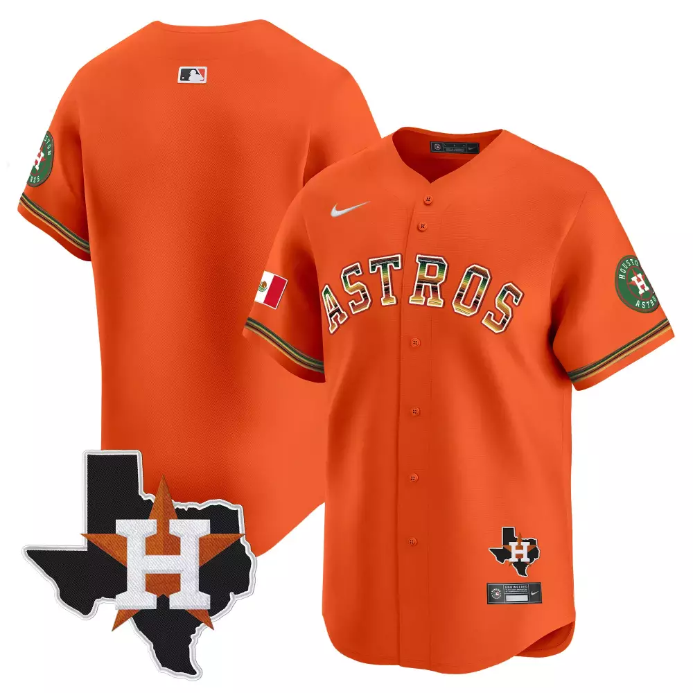Kyle Tucker Houston Astros Jersey Orange City Connect Mexico Flag Texas Outline 2024