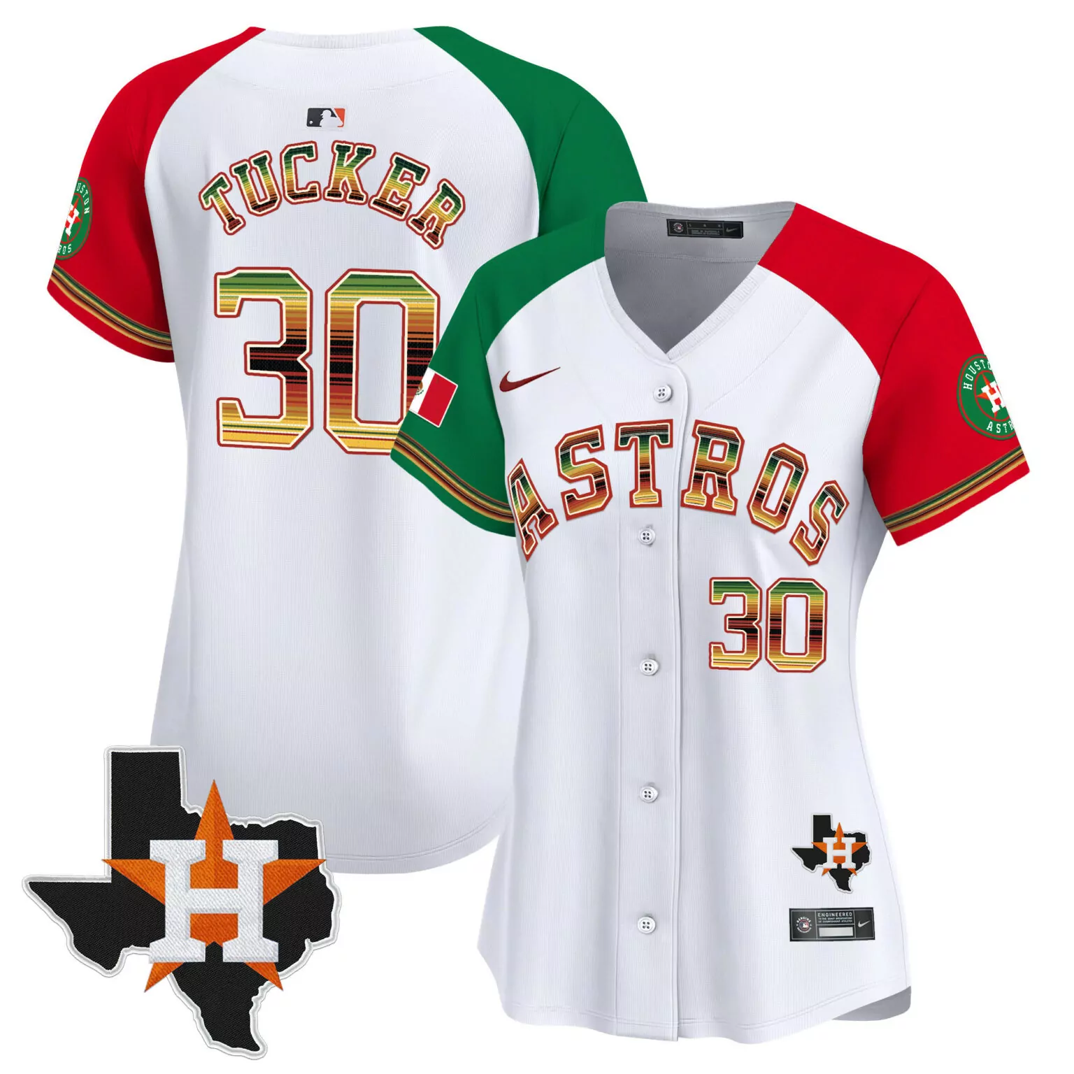 Kyle Tucker 30 Houston Astros Jersey White City Connect Mexico Flag Texas Outline