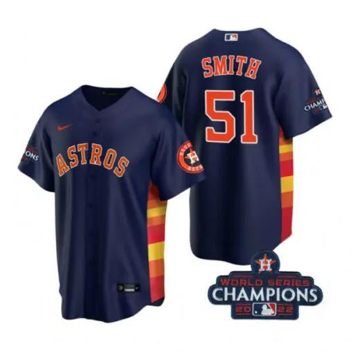Will Smith 51 Astros Jersey Navy World Series Champions 2022 Men Orange Yellow Red
