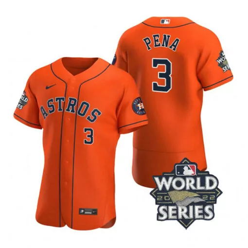 Jeremy Pena 3 Astros Jersey Orange World Series 2022 Men Navy Blue White