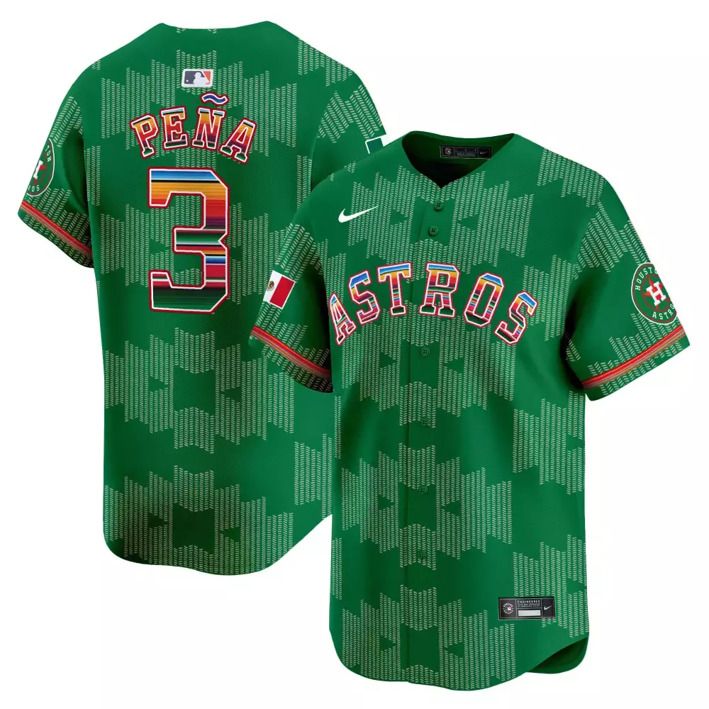 Jeremy Pena 3 Astros Jersey Green Mexico Flag Houston Men Custom Design Red White