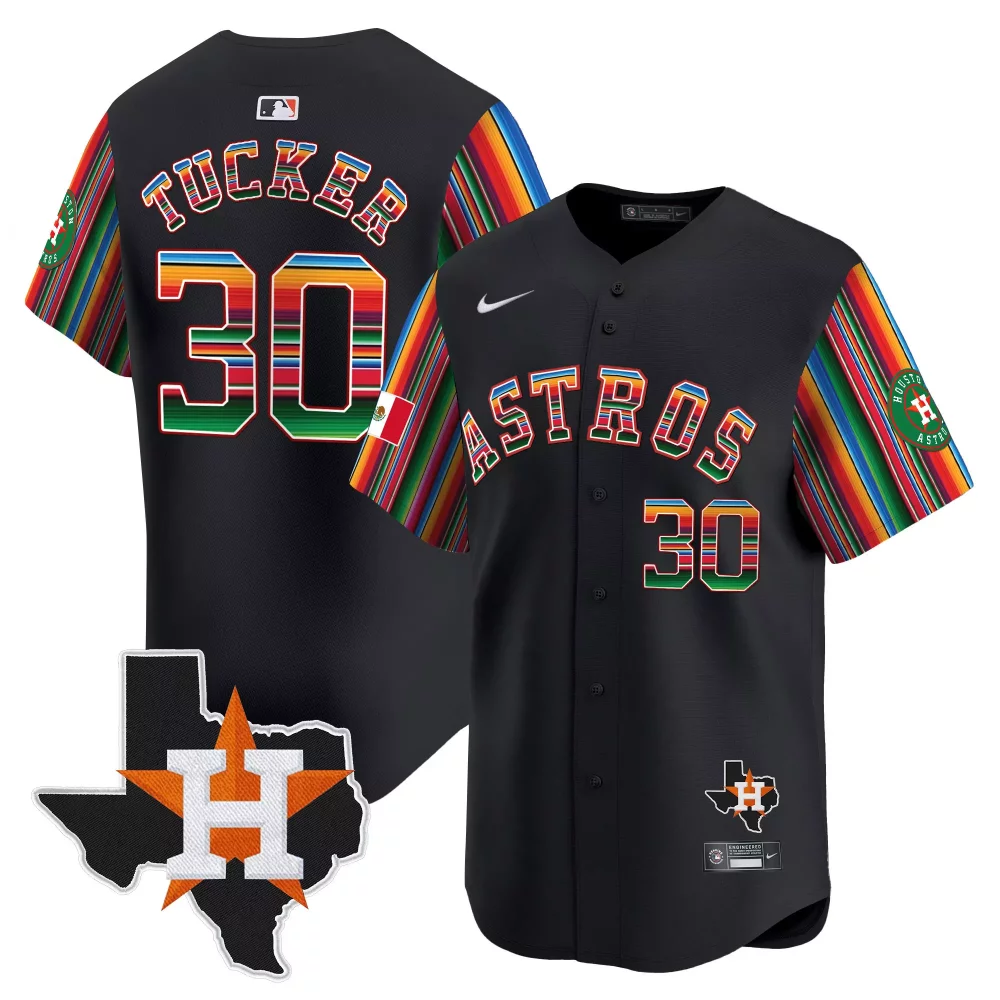 Kyle Tucker 30 Astros Jersey Black City Connect Houston Texas Outline Men Split Design