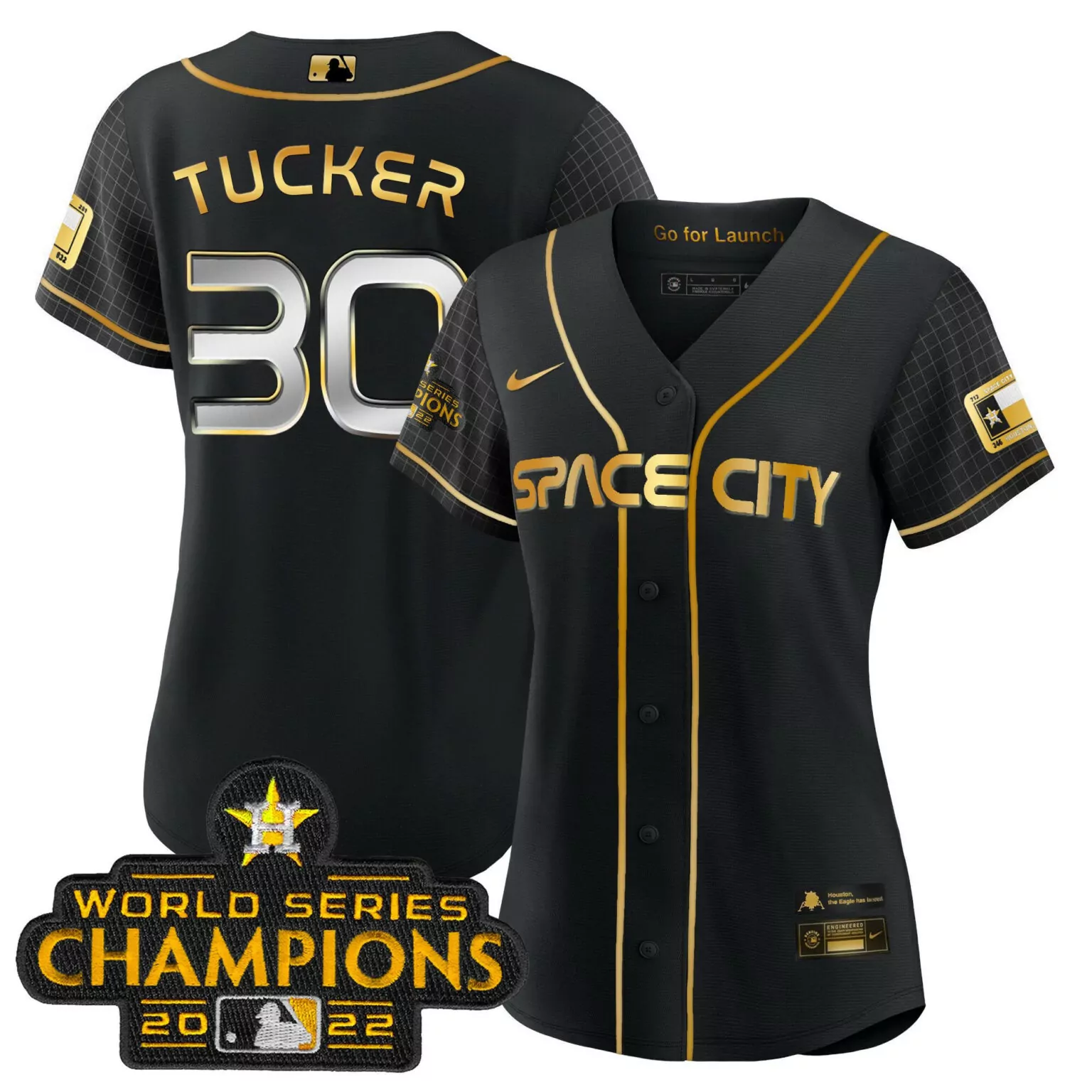 Kyle Tucker 30 Houston Astros Jersey Black Space City World Series Champions 2022