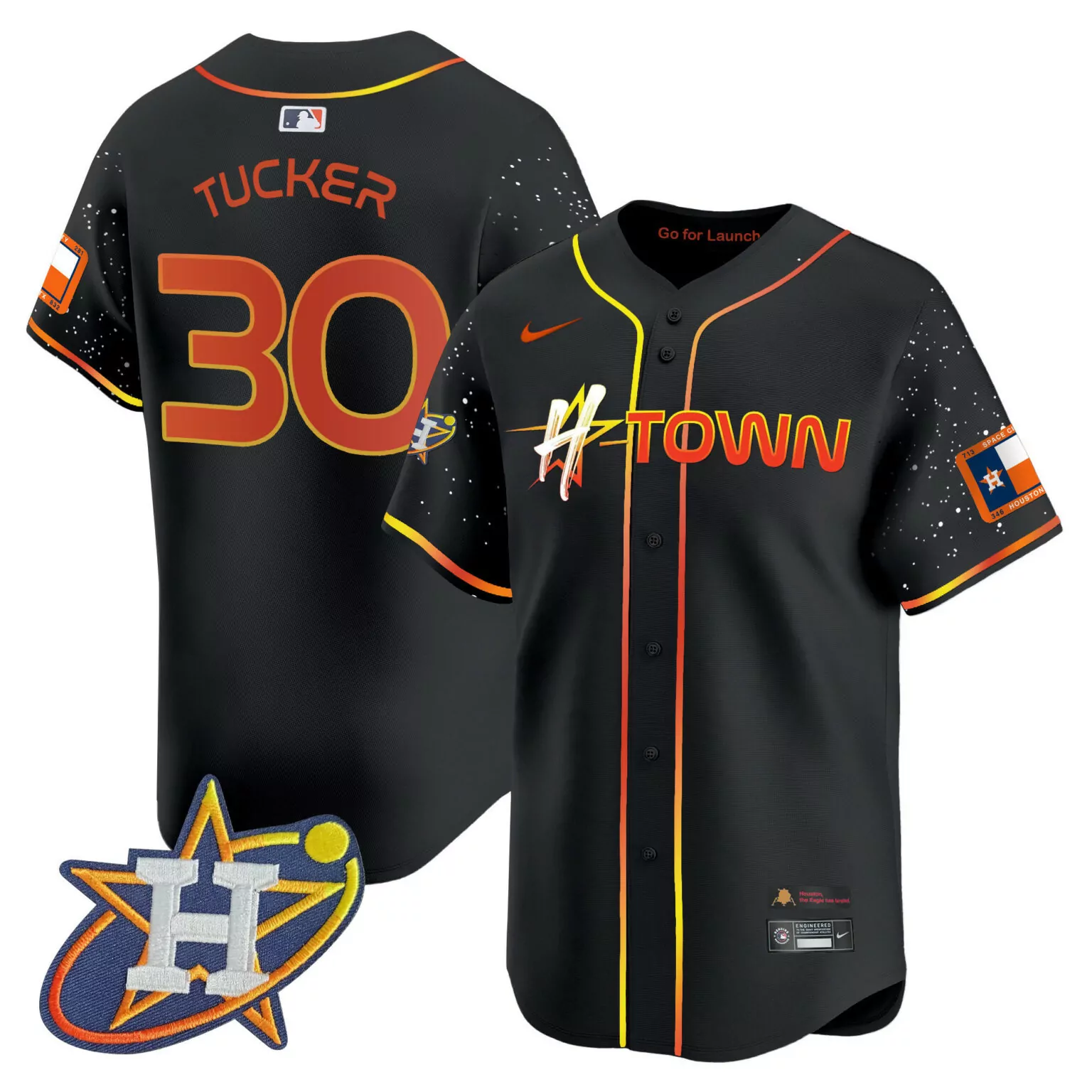 Kyle Tucker 30 Houston Astros Jersey Black City Connect Star Texas Flag Men Alternate